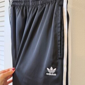 Adidas Satin Black Wide Leg Pants